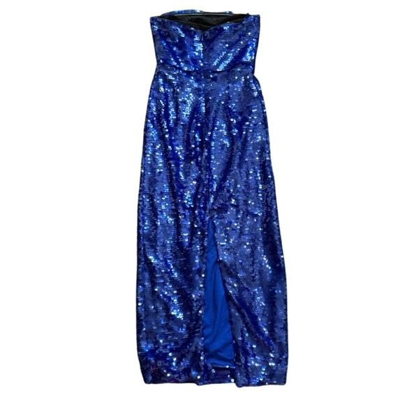 ML Monique Lhuillier Strapless Mira Sequins Dress in Blue, Size US 4 - Picture 7 of 8